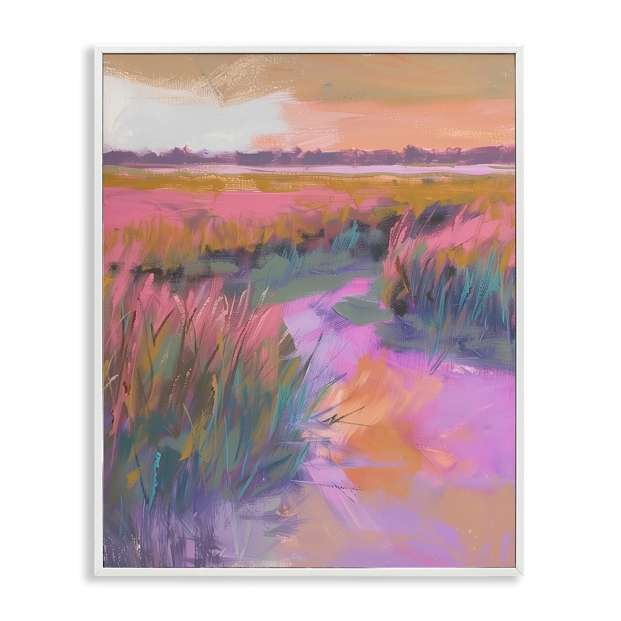 Stupell Industries Autumnal Marsh Landscape Framed Giclee Design by Arlington Prints